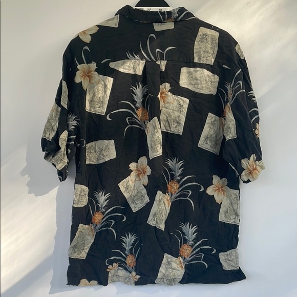 Jamaica Jaxx Casual Black and Cream Tropical Button Down Shirt Medium - Picture 10 of 15